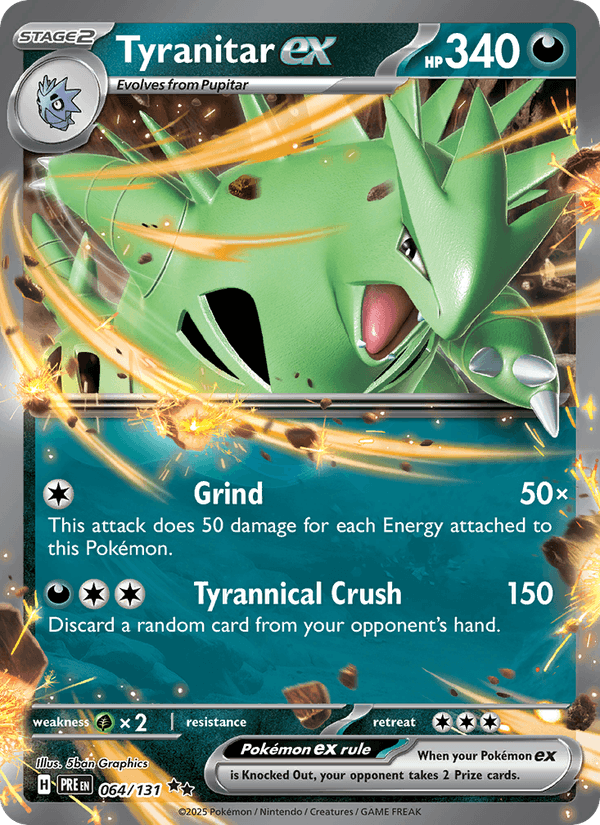 Tyranitar ex 64/131 Prismatic Evolutions English Pokémon card