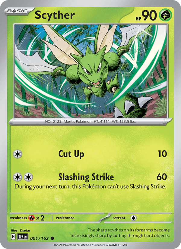 Scyther 1/162 Temporal Forces English Pokémon card