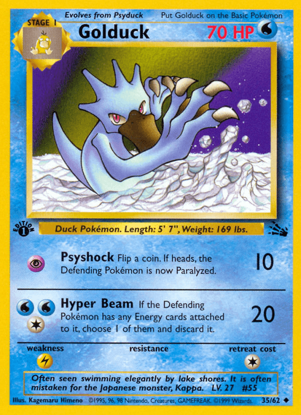 Golduck 35/62 Fossil English Pokémon card