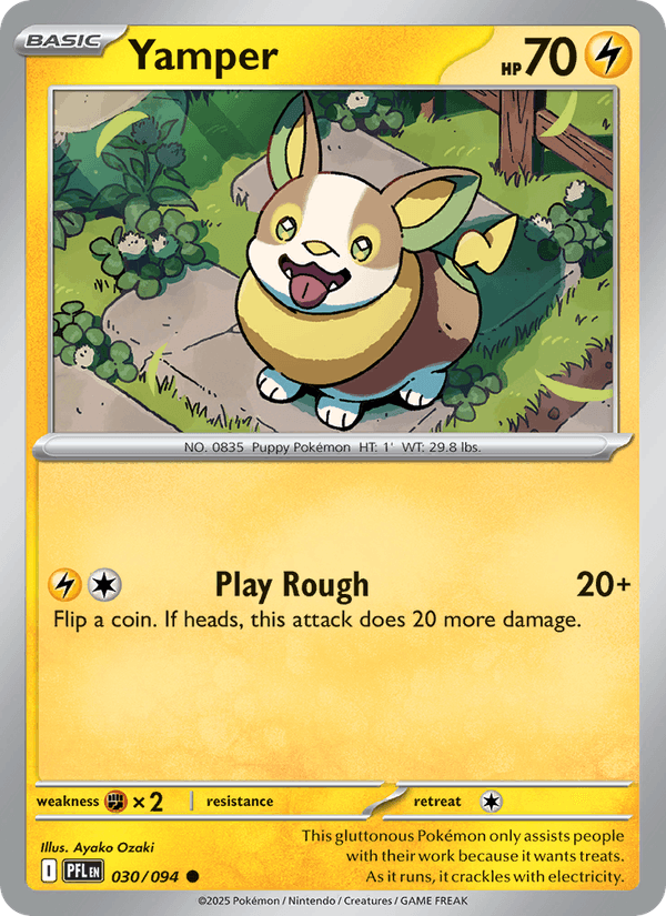 Yamper 30/94 Phantasmal Flames English Pokémon card