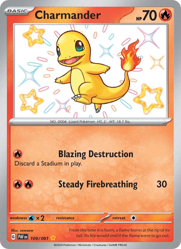 Charmander 109/91 Paldean Fates English Pokémon card