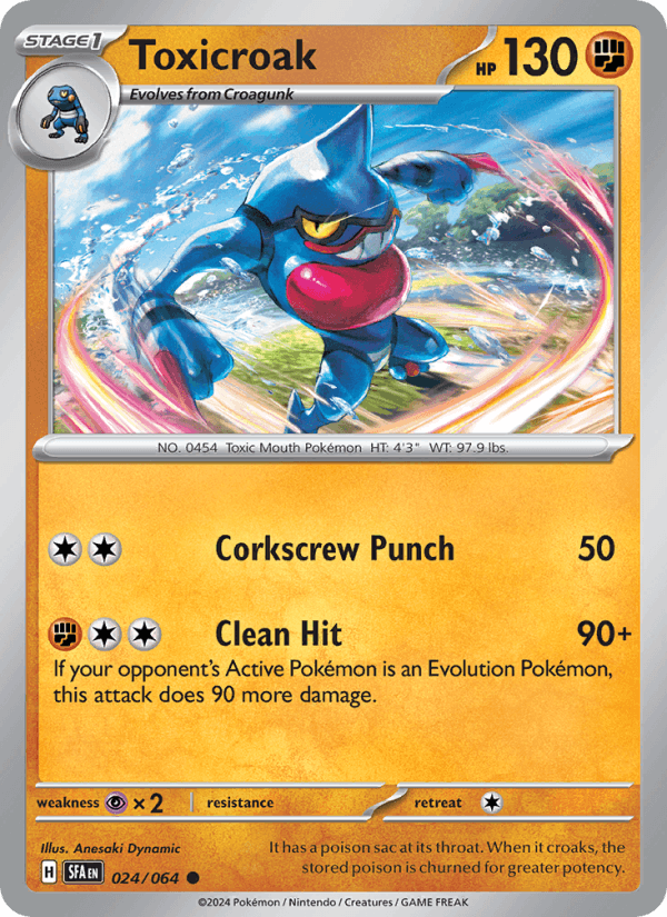 Toxicroak 24/64 Shrouded Fable English Pokémon card