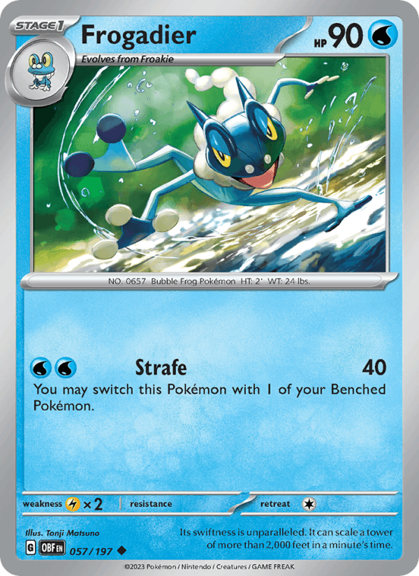 Frogadier 57/197 Obsidian Flames English Pokémon card