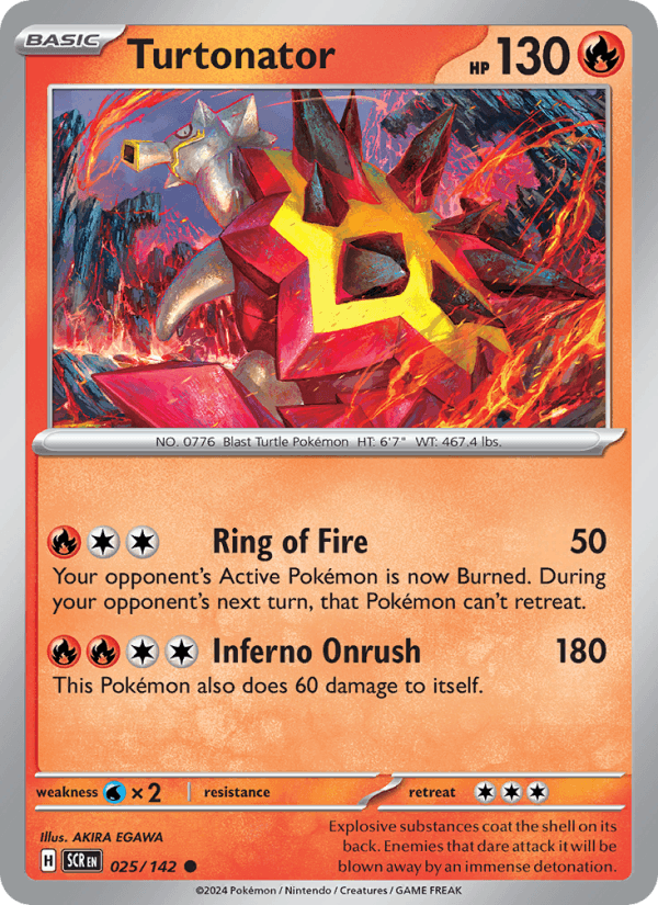 Turtonator 25/142 Stellar Crown English Pokémon card