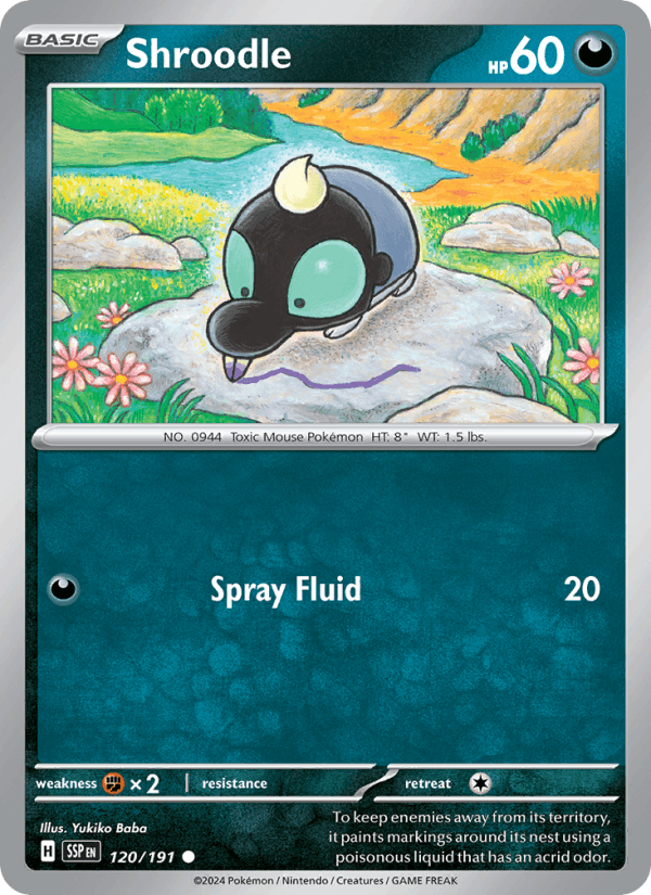 Shroodle 120/191 Surging Sparks English Pokémon card