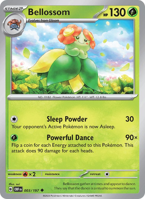Bellossom 3/197 Obsidian Flames English Pokémon card
