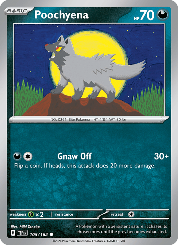 Poochyena 105/162 Temporal Forces English Pokémon card
