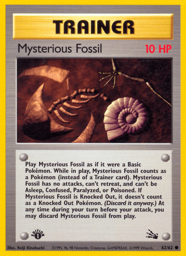 Mysterious Fossil 62/62 Fossil English Pokémon card