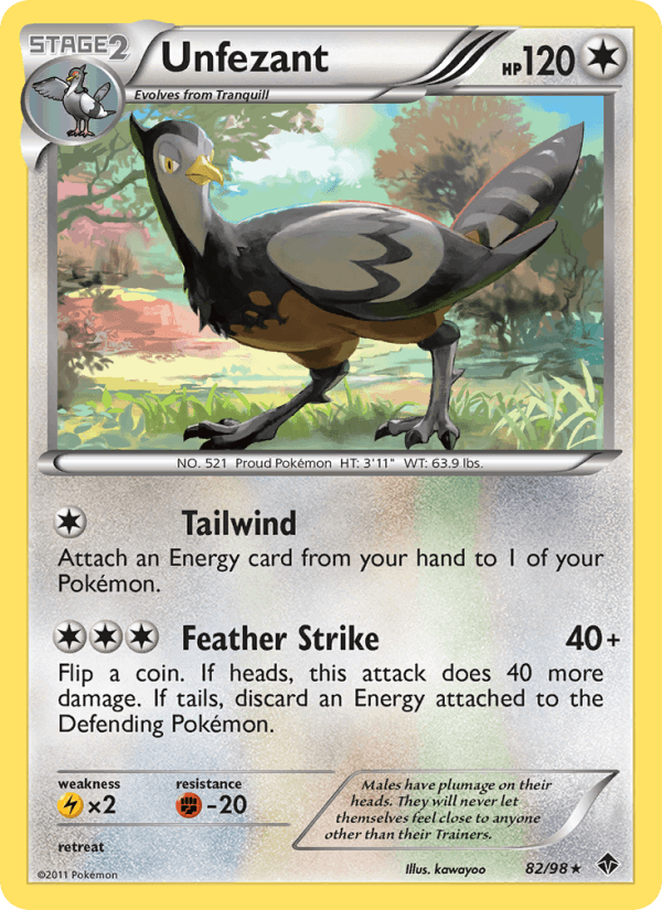 Unfezant 82/98 Emerging Powers English Pokémon card
