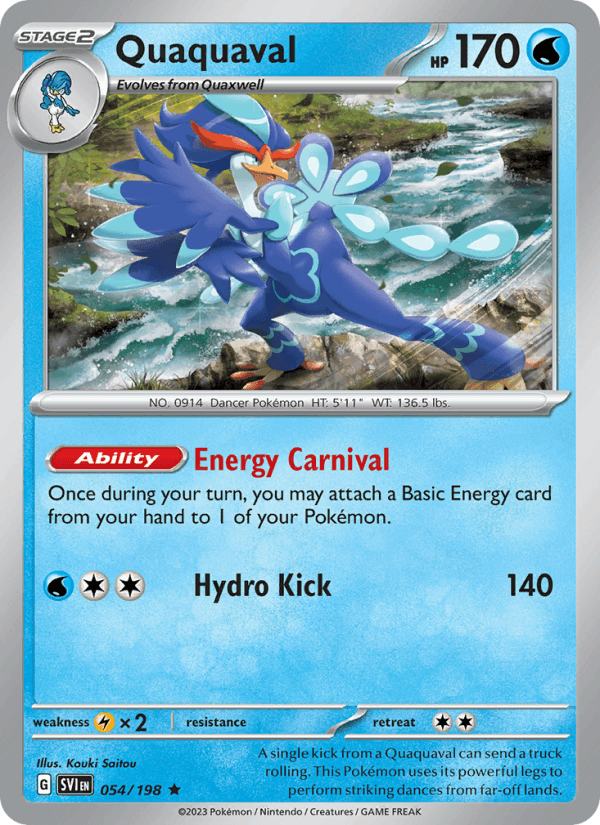 Quaquaval 54/198 Scarlet & Violet English Pokémon card