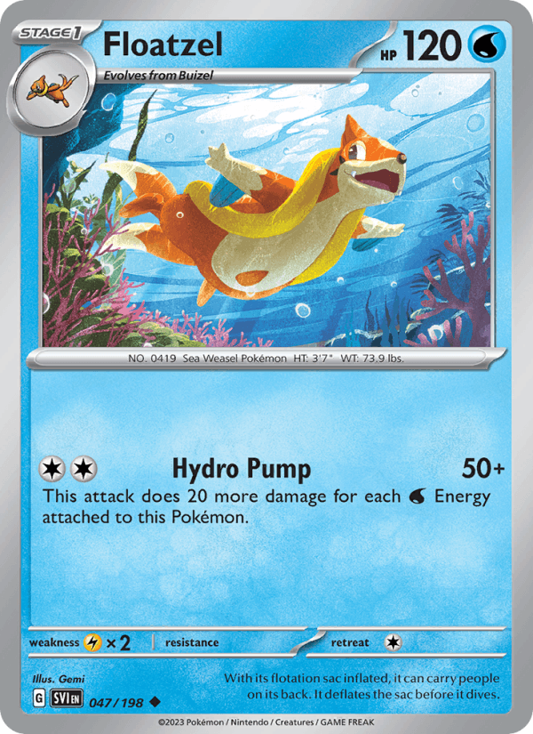 Floatzel 47/198 Scarlet & Violet English Pokémon card