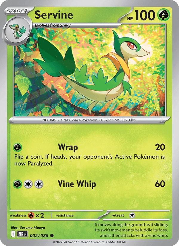 Servine 2/86 Black Bolt English Pokémon card