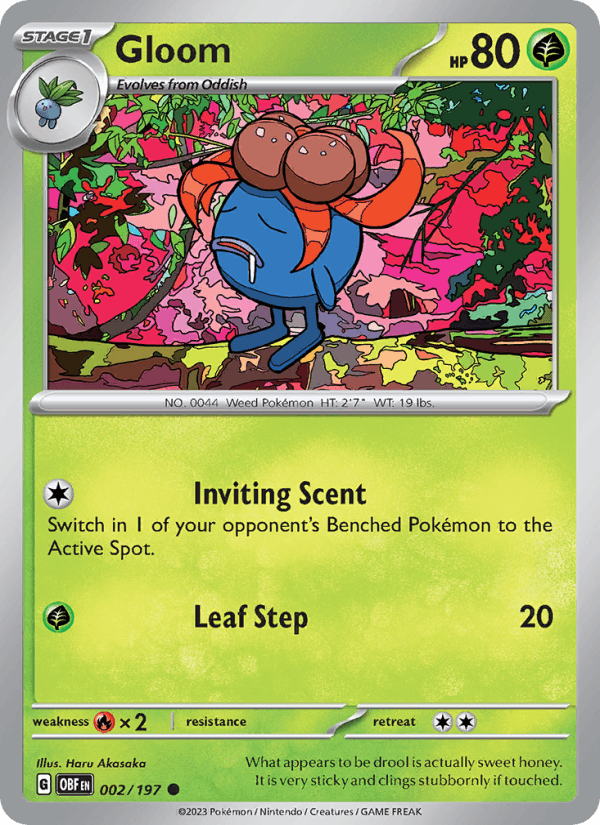 Gloom 2/197 Obsidian Flames English Pokémon card