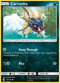 Carvanha 81/149 Sun & Moon Base Set English Pokémon card