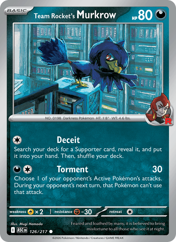 Team Rocket's Murkrow 126/217 Ascended Heroes English Pokémon card