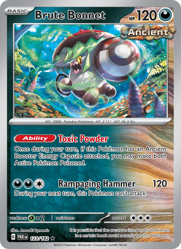 Brute Bonnet 123/182 Paradox Rift English Pokémon card