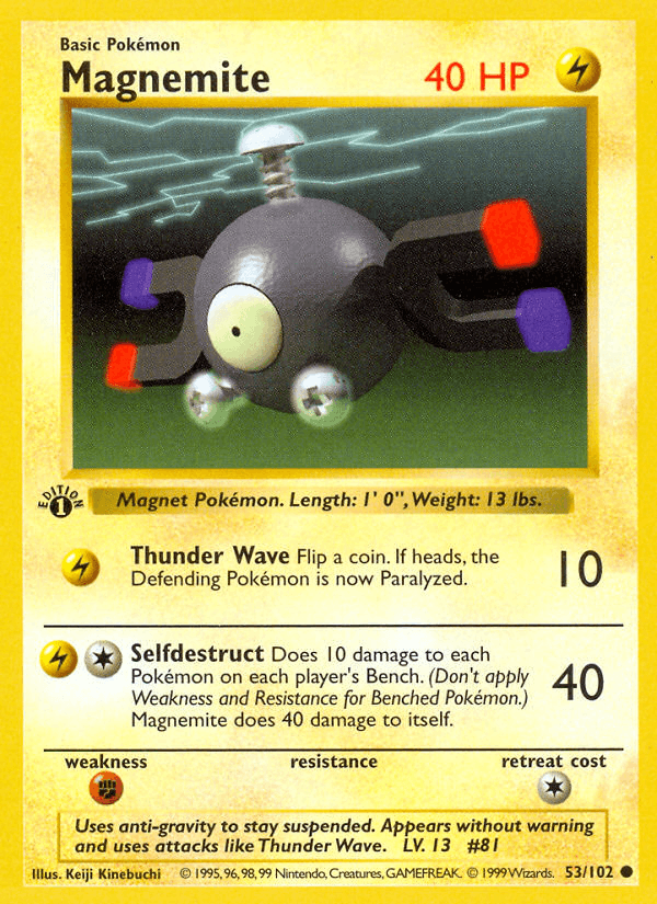 Magnemite 53/102 Base Set English Pokémon card