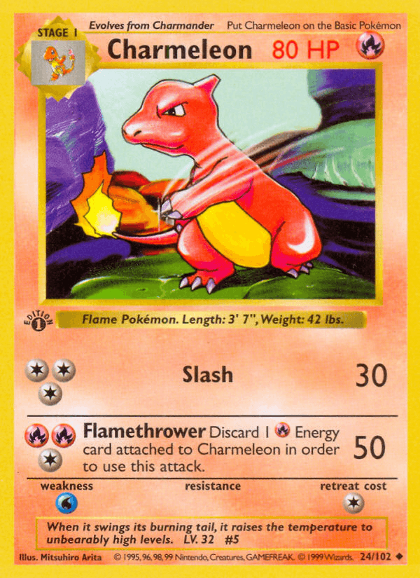 Charmeleon 24/102 Base Set English Pokémon card