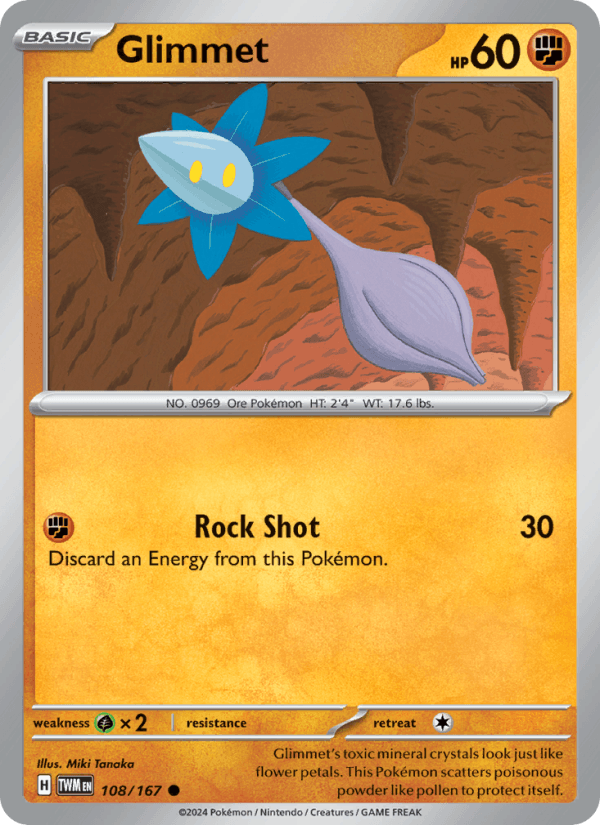 Glimmet 108/167 Twilight Masquerade English Pokémon card