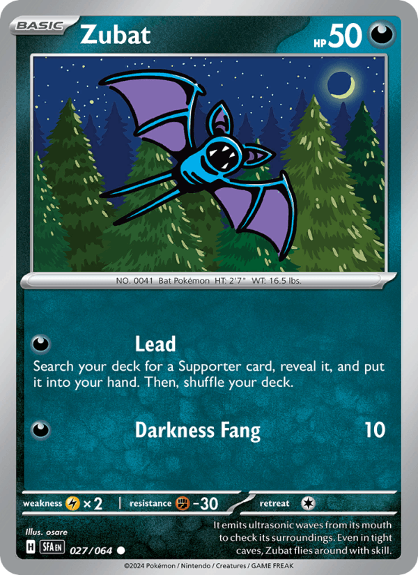 Zubat 27/64 Shrouded Fable English Pokémon card
