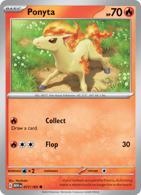 Ponyta 77/165 151 English Pokémon card