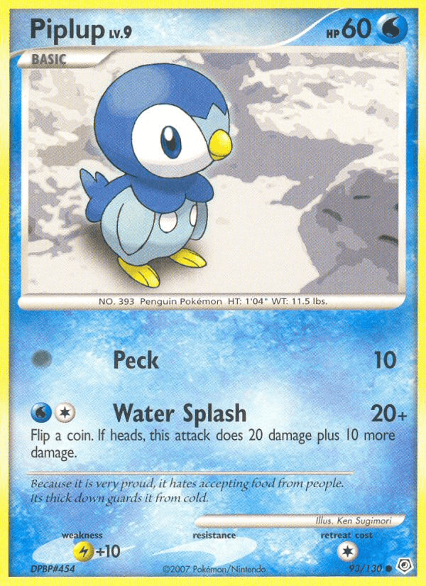 Piplup 93/130 Diamond & Pearl English Pokémon card