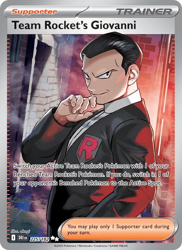 Team Rocket's Giovanni 225/182 Destined Rivals English Pokémon card