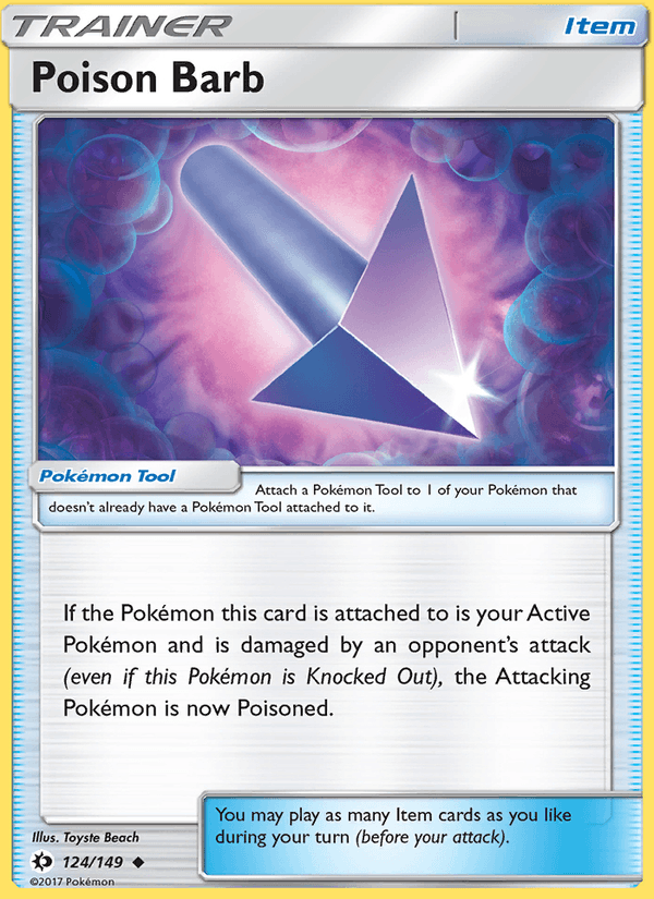 Poison Barb 124/149 Sun & Moon Base Set English Pokémon card