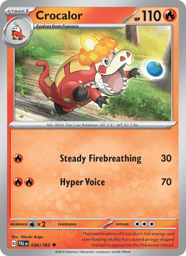 Crocalor 36/193 Paldea Evolved English Pokémon card