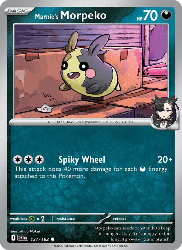 Marnie's Morpeko 137/182 Destined Rivals English Pokémon card