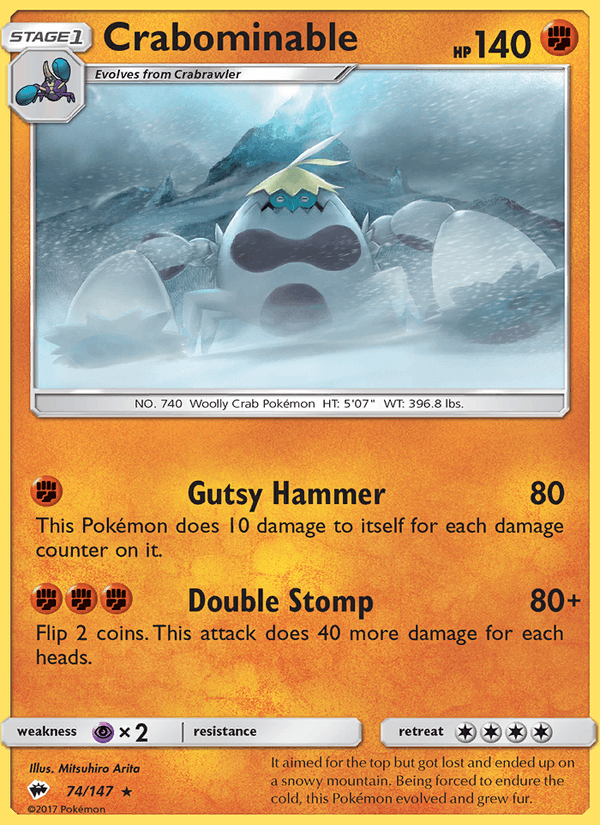 Crabominable 74/147 Burning Shadows English Pokémon card