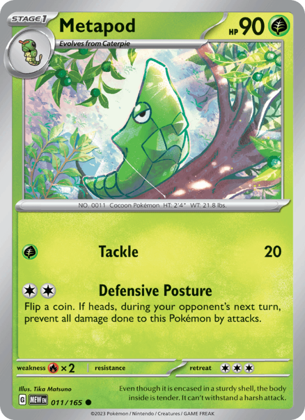 Metapod 11/165 151 English Pokémon card
