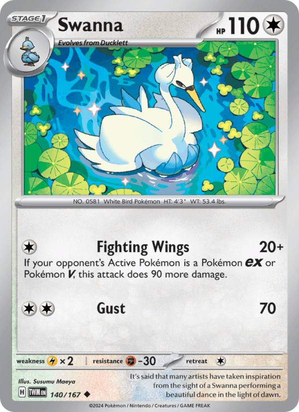 Swanna 140/167 Twilight Masquerade English Pokémon card