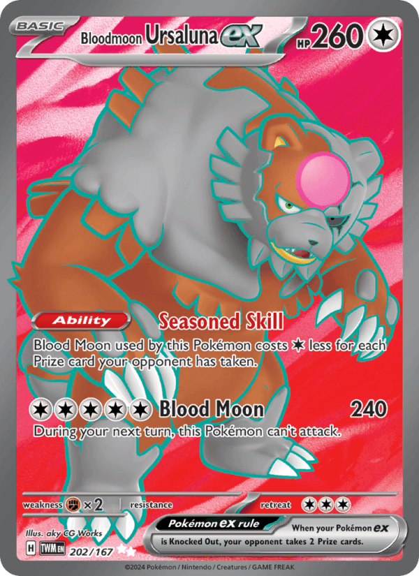 Bloodmoon Ursaluna ex 202/167 Twilight Masquerade English Pokémon card