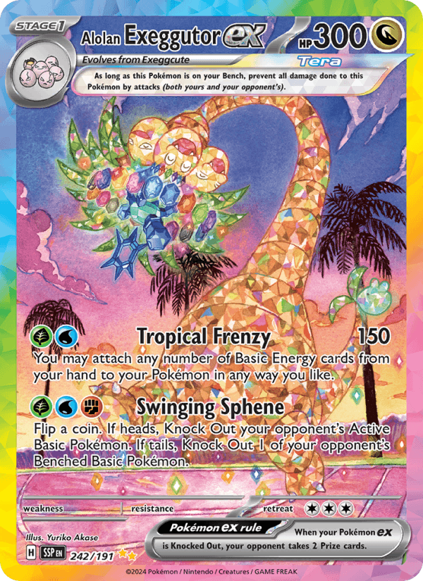 Alolan Exeggutor ex 242/191 Surging Sparks English Pokémon card