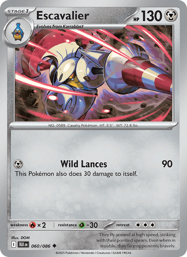 Escavalier 60/86 Black Bolt English Pokémon card