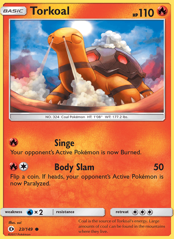 Torkoal 23/149 Sun & Moon Base Set English Pokémon card