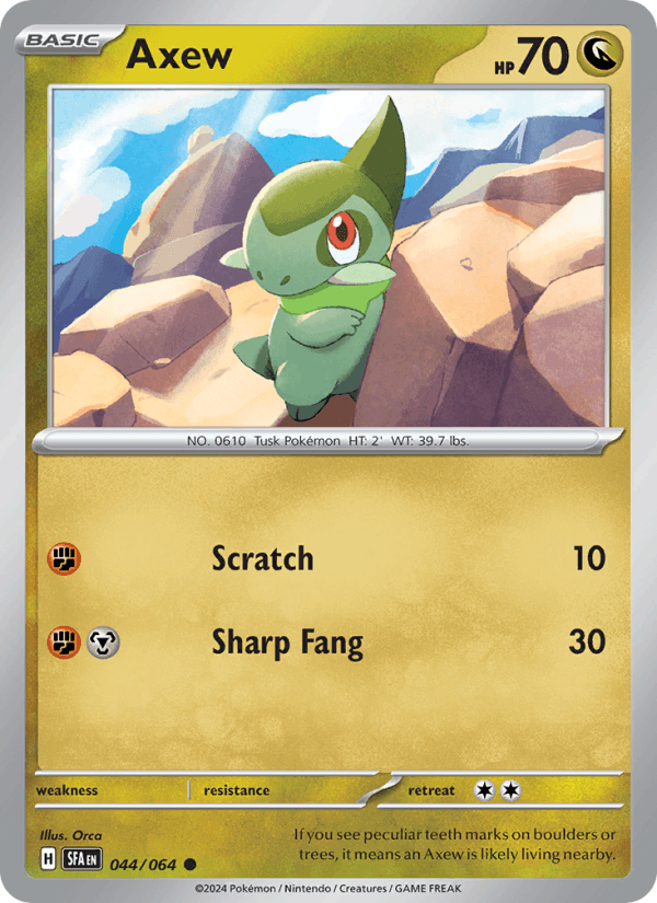 Axew 44/64 Shrouded Fable English Pokémon card