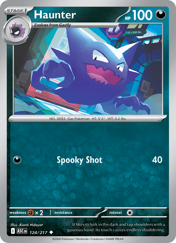 Haunter 124/217 Ascended Heroes English Pokémon card