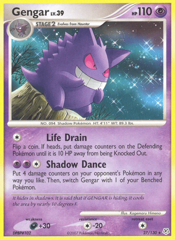 Gengar 27/130 Diamond & Pearl English Pokémon card