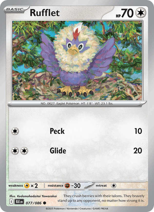 Rufflet 77/86 Black Bolt English Pokémon card