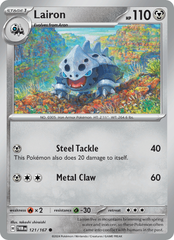 Lairon 121/167 Twilight Masquerade English Pokémon card