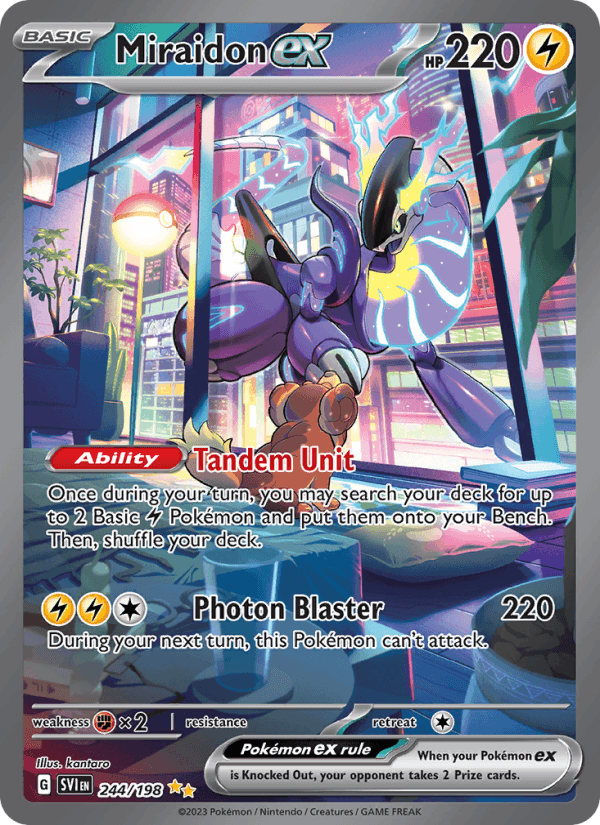 Miraidon ex 244/198 Scarlet & Violet English Pokémon card