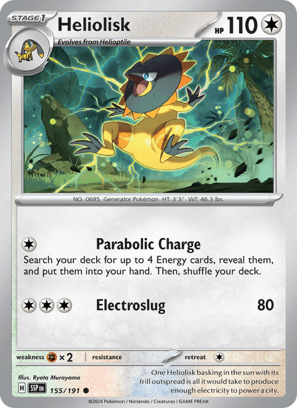 Heliolisk 155/191 Surging Sparks English Pokémon card