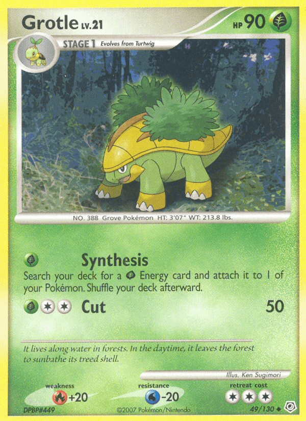 Grotle 49/130 Diamond & Pearl English Pokémon card