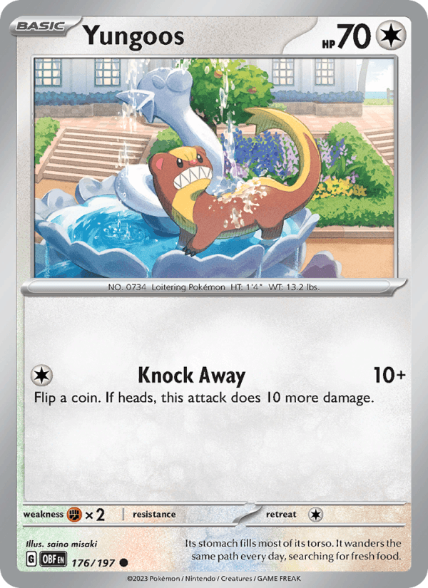 Yungoos 176/197 Obsidian Flames English Pokémon card