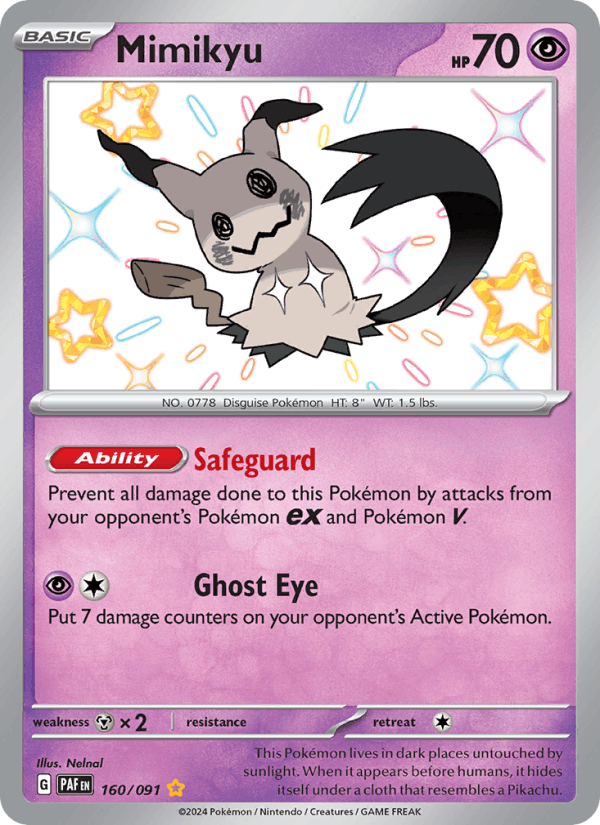 Mimikyu 160/91 Paldean Fates English Pokémon card