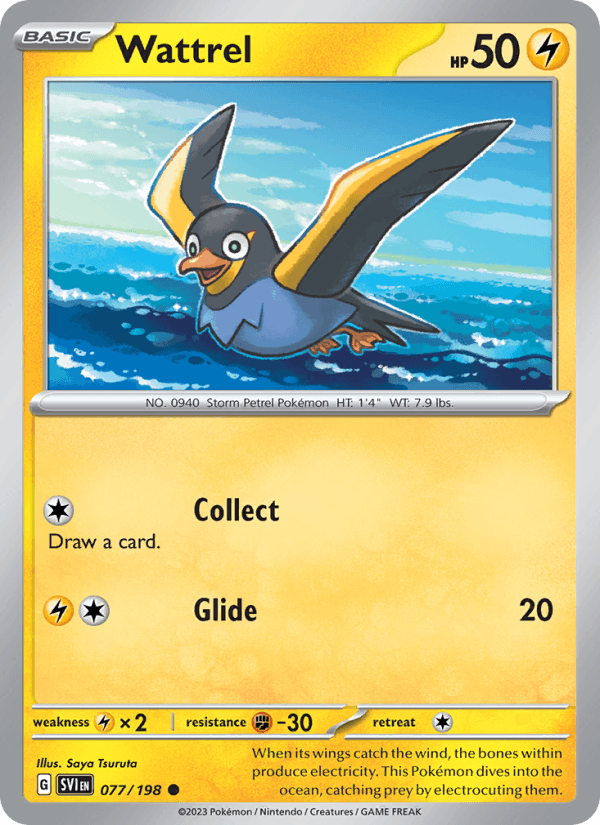 Wattrel 77/198 Scarlet & Violet English Pokémon card