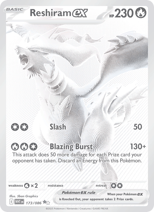Reshiram ex 173/86 White Flare English Pokémon card