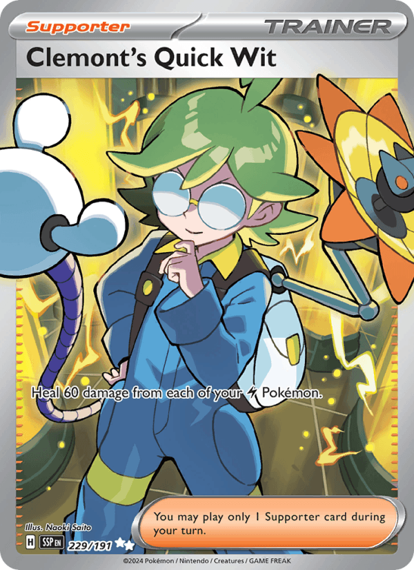 Clemont's Quick Wit 229/191 Surging Sparks English Pokémon card